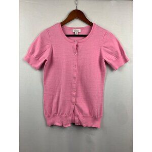 D & Co. Essentials Pink Button-Up Cardigan Sweater XXS